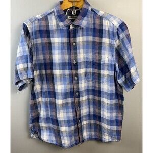 Tommy Bahama Large Short Sleeve Button Up Plaid